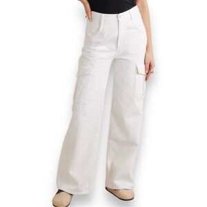 AGOLDE Minka Wide Leg Cargo Jeans, Milkshake Size 26